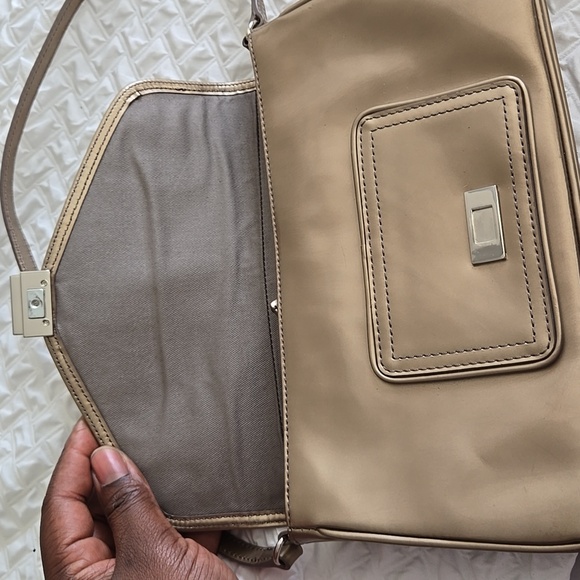 Calvin Klein Gold Baguette Bag with Flap Closure - Picture 6 of 15